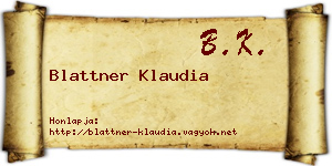 Blattner Klaudia névjegykártya